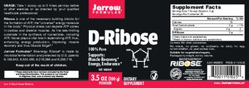 Jarrow Formulas D-Ribose - supplement