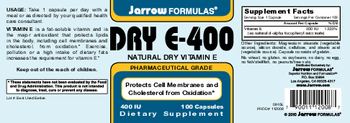 Jarrow Formulas Dry E-400 - supplement