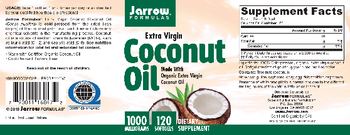 Jarrow Formulas Extra Virgin Coconut Oil 1000 mg - supplement