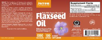 Jarrow Formulas Flaxseed Oil 1000 mg - supplement