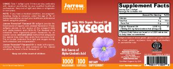 Jarrow Formulas Flaxseed Oil 1000 mg - supplement