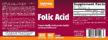Jarrow Formulas Folic Acid 800 mcg - supplement