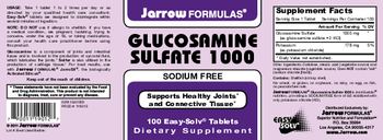 Jarrow Formulas Glucosamine Sulfate 1000 Sodium Free - supplement