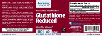 Jarrow Formulas Glutathione Reduced - supplement