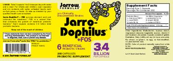 Jarrow Formulas Jarro-Dophilus + FOS - probiotic supplement