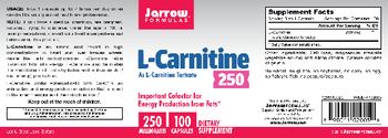 Jarrow Formulas L-Carnitine 250 mg - supplement