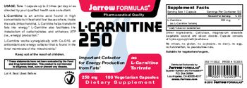 Jarrow Formulas L-Carnitine 250 mg - supplement