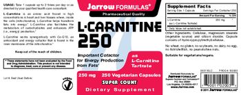 Jarrow Formulas L-Carnitine 250 mg - supplement