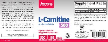 Jarrow Formulas L-Carnitine 500 mg - supplement