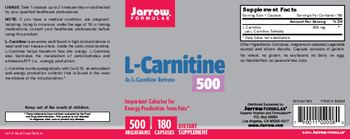 Jarrow Formulas L-Carnitine 500 mg - supplement