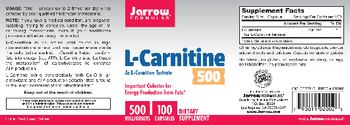 Jarrow Formulas L-Carnitine 500 mg - supplement