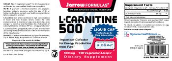 Jarrow Formulas L-Carnitine 500 mg - supplement