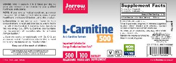 Jarrow Formulas L-Carnitine 500 mg - supplement