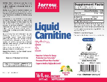 Jarrow Formulas Liquid Carnitine Lemon-Lime Flavor - supplement