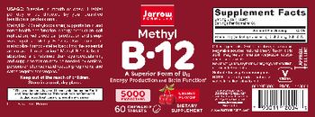 Jarrow Formulas Methyl B-12 5000 mcg Cherry Flavor - supplement