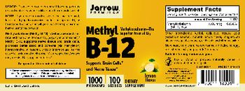 Jarrow Formulas Methyl B-12 Lemon Flavor 1000 mcg - supplement