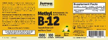 Jarrow Formulas Methyl B-12 Lemon Flavor 1000 mcg - supplement