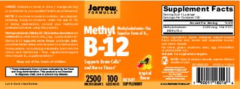 Jarrow Formulas Methyl B-12 Tropical Flavor 2500 mcg - supplement