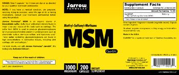 Jarrow Formulas MSM 1000 mg - supplement