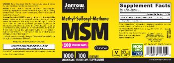 Jarrow Formulas MSM 1000 mg - supplement