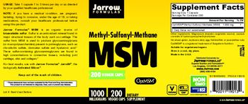 Jarrow Formulas MSM 1000 mg - supplement