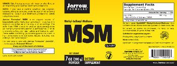 Jarrow Formulas MSM - supplement