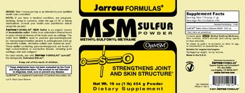 Jarrow Formulas MSM Sulfur Powder - supplement