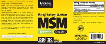 Jarrow Formulas MSM - supplement