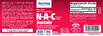 Jarrow Formulas N-A-C Sustain 600 mg - supplement