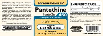 Jarrow Formulas Pantethine 450 - supplement