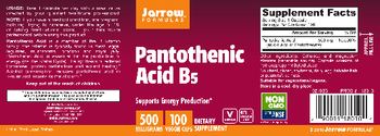 Jarrow Formulas Pantothenic Acid B5 500 mg - supplement