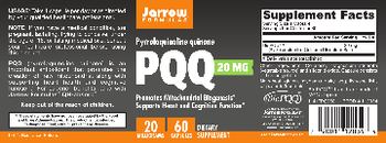 Jarrow Formulas PQQ 20 mg - supplement