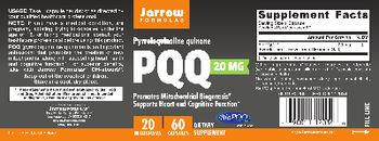 Jarrow Formulas PQQ 20 mg - supplement