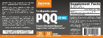 Jarrow Formulas PQQ 20 mg - supplement