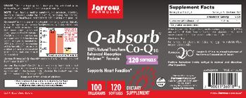 Jarrow Formulas Q-absorb 100 mg - supplement