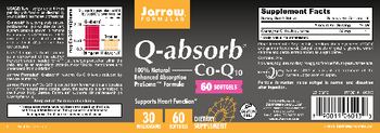 Jarrow Formulas Q-absorb 30 mg - supplement