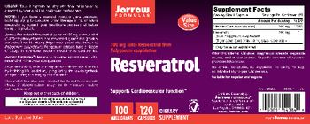 Jarrow Formulas Resveratrol 100 mg - supplement