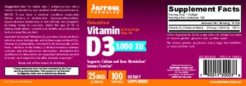 Jarrow Formulas Vitamin D3 1000 IU In Extra Virgin Olive Oil - supplement
