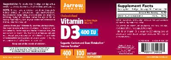 Jarrow Formulas Vitamin D3 400 IU In Extra Virgin Olive Oil - supplement