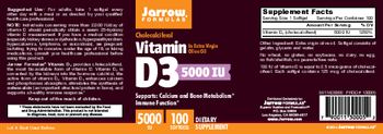 Jarrow Formulas Vitamin D3 5000 IU - supplement