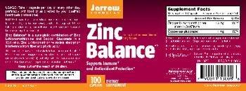 Jarrow Formulas Zinc Balance - supplement