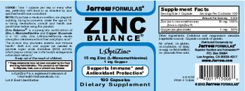 Jarrow Formulas Zinc Balance - supplement