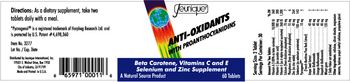 Jeunique Anti-Oxidants with Proanthocyanidins - beta carotene vitamins c and e selenium and zinc supplement