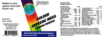 Jeunique Golden Supreme Mega Vitamin/Mineral - mba vitamin mineral nutritional supplement