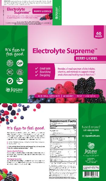 Jigsaw Health Electrolyte Supreme Berry-Licious - nutritional supplement