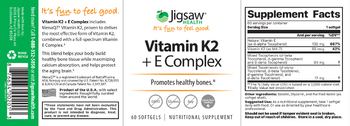Jigsaw Health Vitamin K2 + E Complex - nutritional supplement