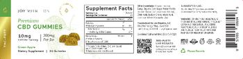 Joy Nutrition Premium CBD Gummies 10 mg Green Apple - supplement