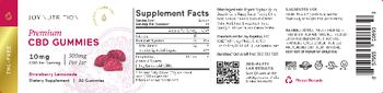 Joy Nutrition Premium CBD Gummies 10 mg Strawberry Lemonade - supplement