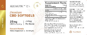 Joy Nutrition Premium CBD Softgels Curcumin Formula 25 mg - supplement