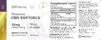 Joy Nutrition Premium CBD Softgels Melatonin Formula 25 mg - supplement
